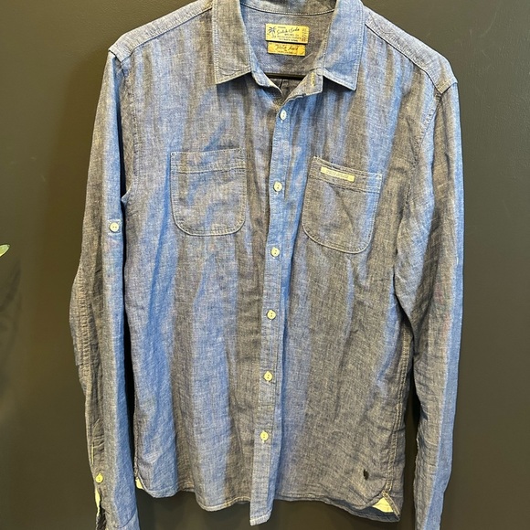 Scotch & Soda | Blue Chambray Button Down Shirt | Men’s | Medium - Picture 8 of 12